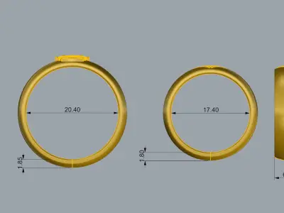 Wedding rings Jewelry Gold am 3D print model