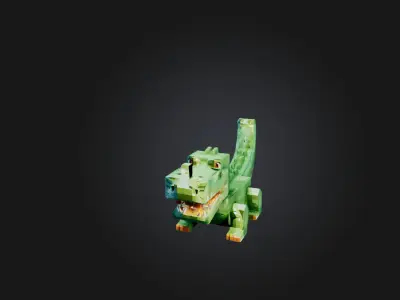 Voxel Crocodile Low-poly 3D model purchase
