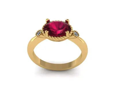 Ruby Ring Free 3D print model