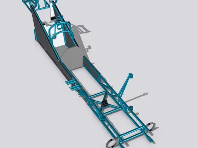 FUNNY CAR Funny Car Chassis Platform 2 options High Detail 3D print model