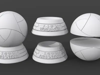 Al Rihla Cup - Argentina version - ball and base 3D print model