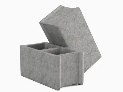 Concrete Construction Blocks 03 Low-poly 3D model