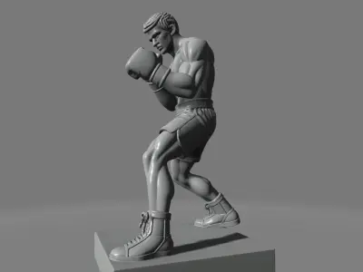 Boxer in Fighting Stance 3D print model