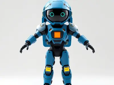 Blue Robotic Explorer Versatile and Detailed D Model Low-poly 3D model