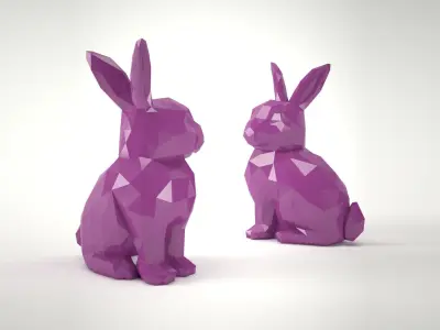 Low Poly Bunny Rabbit Low-poly 3D model