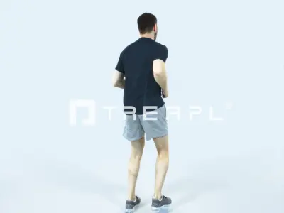 Portrait 07E Running Jogging Football Sports Man Low-poly 3D model