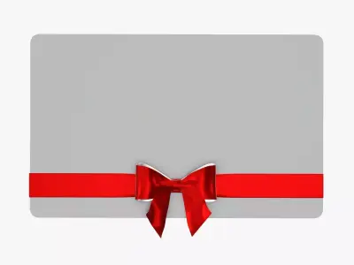 Gift card with ribbon Christmas 03 3D model