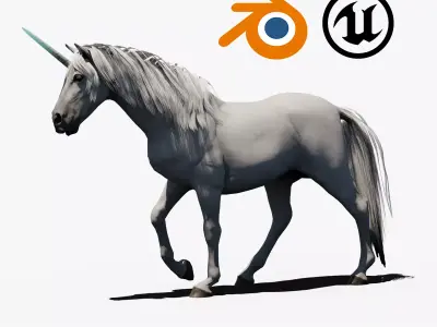 Unicorn Low-poly 3D model