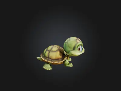 Cartoon Turtle Low-poly 3D model