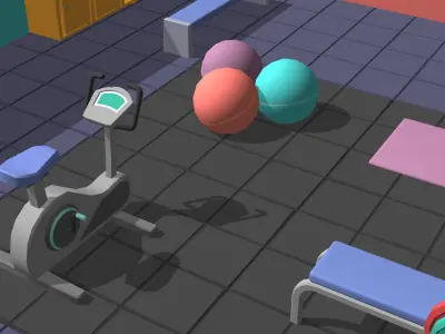 Hyper Casual Gym Low-poly 3D model