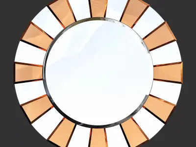 Contemporary Round Italian Designer Wall Mirror Low-poly 3D model