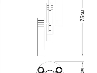 Chandelier Level lamp V3 black and brass SKU 5021 Free 3D model