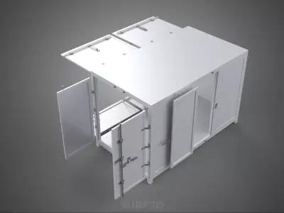 STORE SHOP FOOD BOX TRUCK SIDE DOOR BOOTH STAND CATERING VAN CAR 3D model