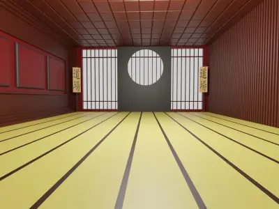 Kung-Fu Hall Low-poly 3D model