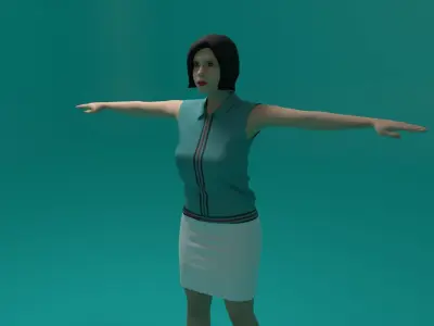 Tennis Player Woman Low-poly 3D model