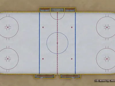 Hockey Rink  NHL Version Low-poly 3D model
