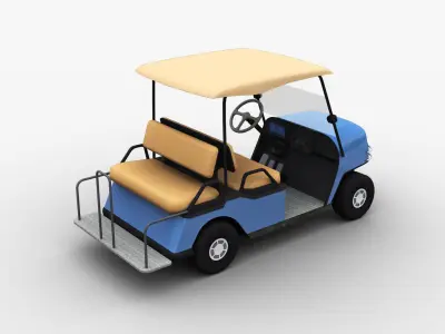 Golf Cart Lowpoly Low-poly 3D model