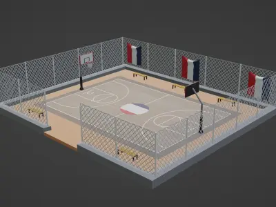 Basketball Stadium - France Low-poly 3D model