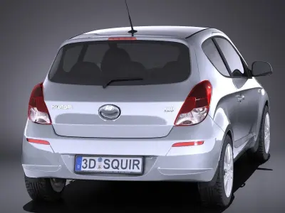 Hyundai i20 3door 2014 VRAY 3D model