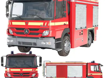 Mercedes-Benz Atego Firetruck Low-poly 3D model