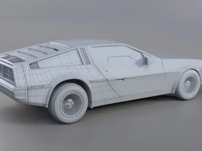 DeLorean DMC-12 Low-poly 3D model