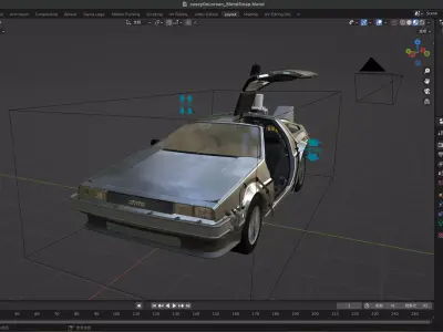 DeLorean back to the future 3D model 3D model