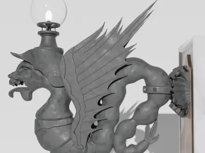 Gargoyle lampost 3D model