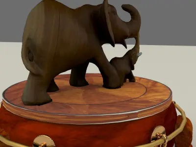 Chinese display stand with elephant  3D model