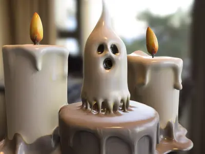 Haunted Ghost Candle 3D model