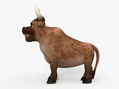 Cartoon Bull Low-poly 3D model shop