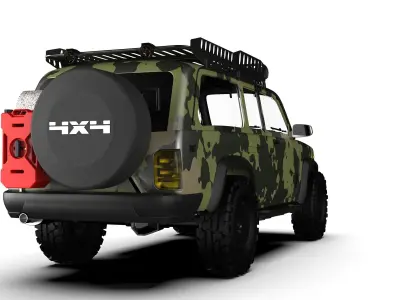 Camouflaged SUV 3D Model High Detail  3D model
