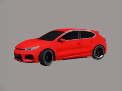 3d Red Premium Car 3D model