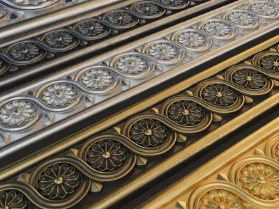 Molding gold and silver decorative moldings 3D model