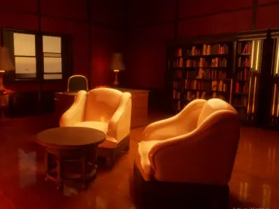 Seat 19th century  Low-poly 3D model