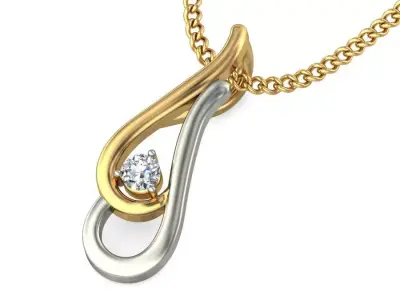Solitaire Women Pendant 3dm STL OBJ FBX Renders Details 3D print model 44