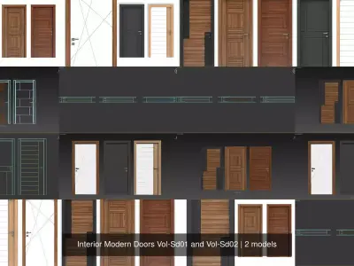 Interior Modern Doors Vol-Sd01 and Vol-Sd02 3D Model Collection