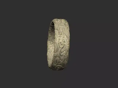 Pattern ring design bas relief royal princess king knight 3D print model