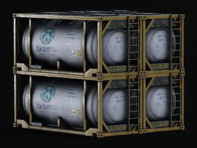  ISO Tank - Diesel - Gas Low-poly 3D model