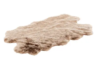 Premium Faux Sheepskin Fur Carpet 3D model