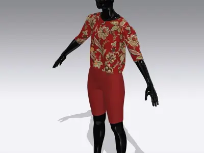 Female Cloth Dress Low-poly 3D model