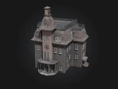 Haunted Manor Timeless Terror in a Grand Forgotten Home 3D model
