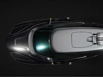  Futuristic Hover Car Sleek Sci-Fi Concept Vehicle Low-poly 3D model