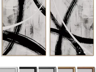 Abstract Painting Frame set 3D model 244