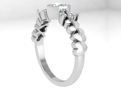 Heart Bezel Ring 4544 3D print model