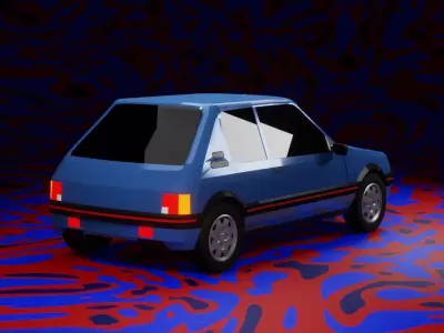 Game ready Peugeot 205 GTI - Livery - Non-Livery Low-poly 3D model