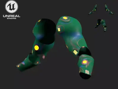 Scifi Arm Number05 - 3D Asset Game Model PBR - 3D model Free low-poly 3D model