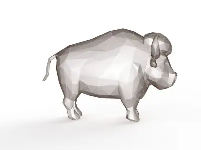 Bull Low Poly  Low-poly 3D model