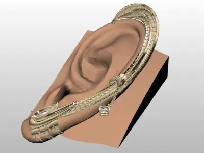 Ear Cuff earrings 3D print model