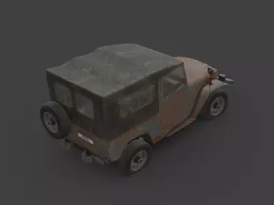 Abandoned Car - Toyota Land Cruiser Low-poly 3D model