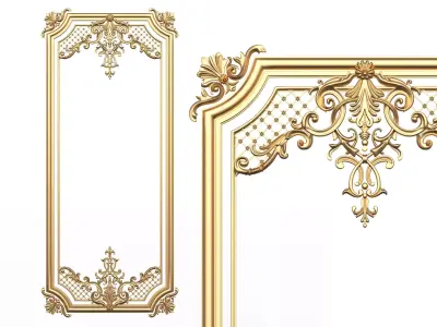 Carved Decoration Panel for CNC Low-poly 3D model